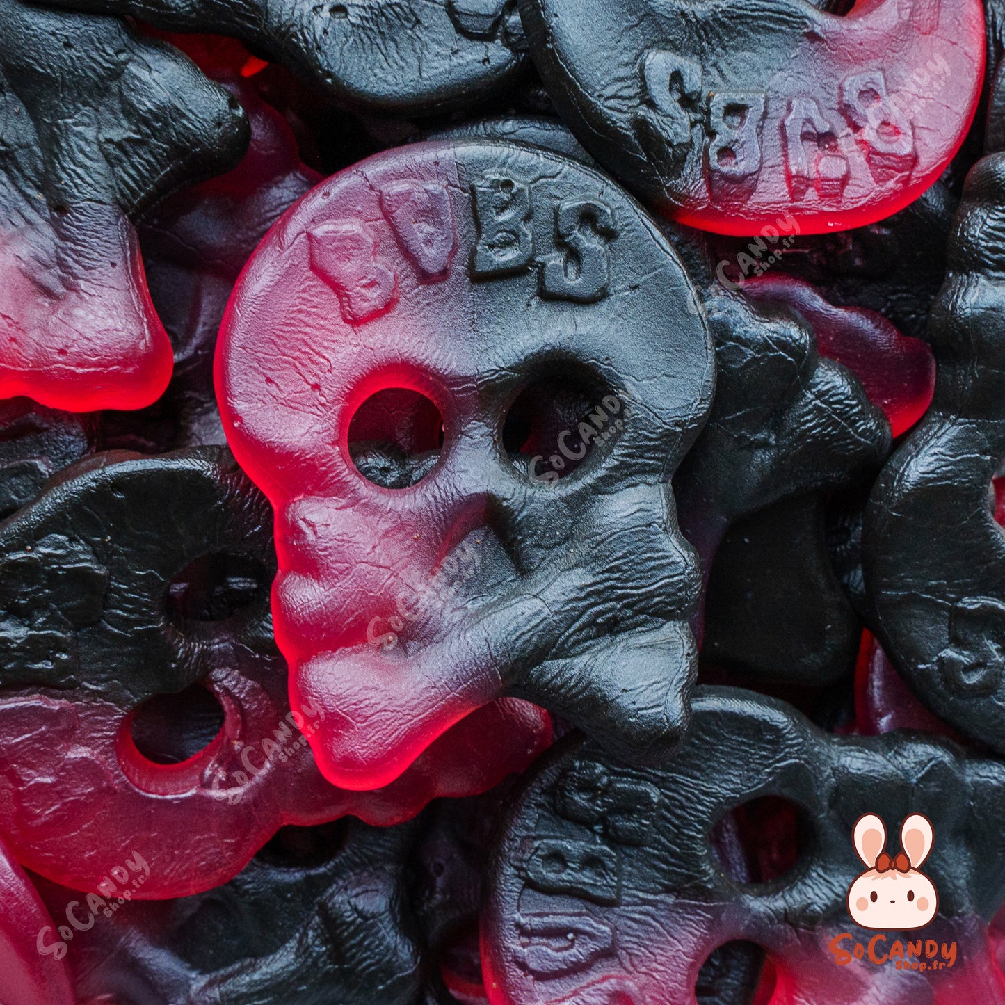 🌱Bubs Crâne Framboise Réglisse - Bonbons Suédois (100g)