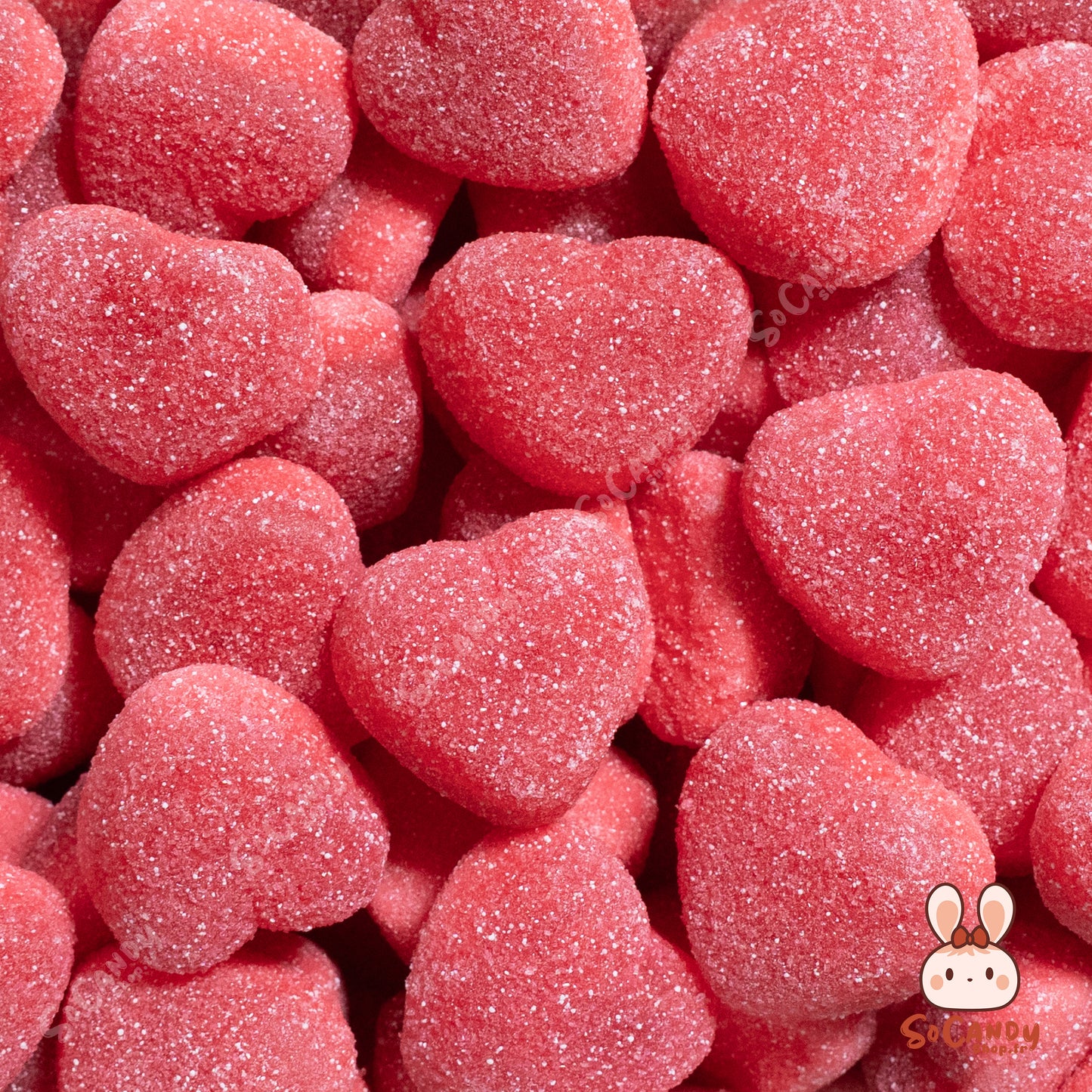 Coeurs Fraises fourrés Acidulés Sucrés (100g)