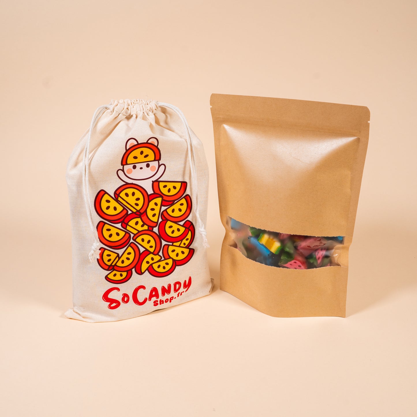 Mix Tranches lisses - Bonbons à éplucher (500g) + Pochette