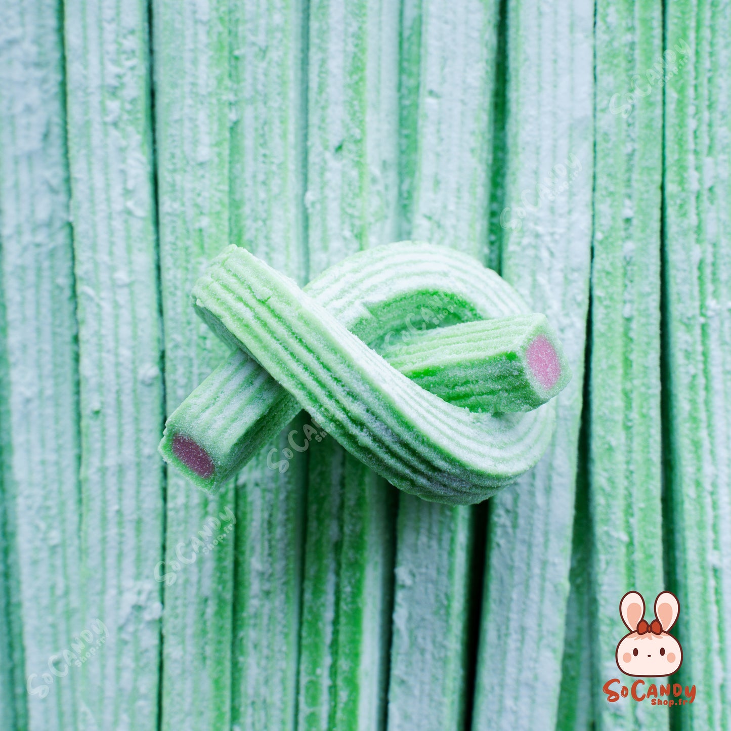 Sticks Pastèque Rayés Fourrés (10 Pièces)