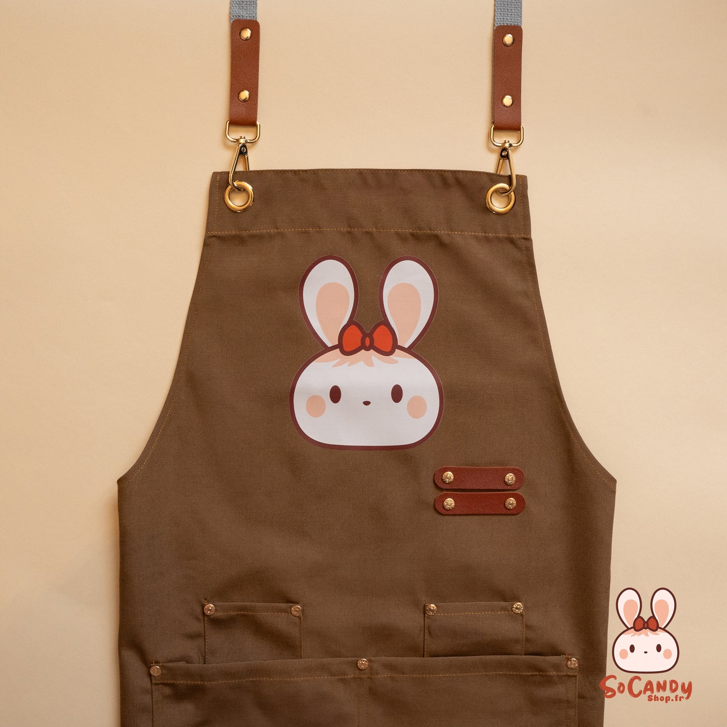 Tablier Chocolat Soso + Pochette
