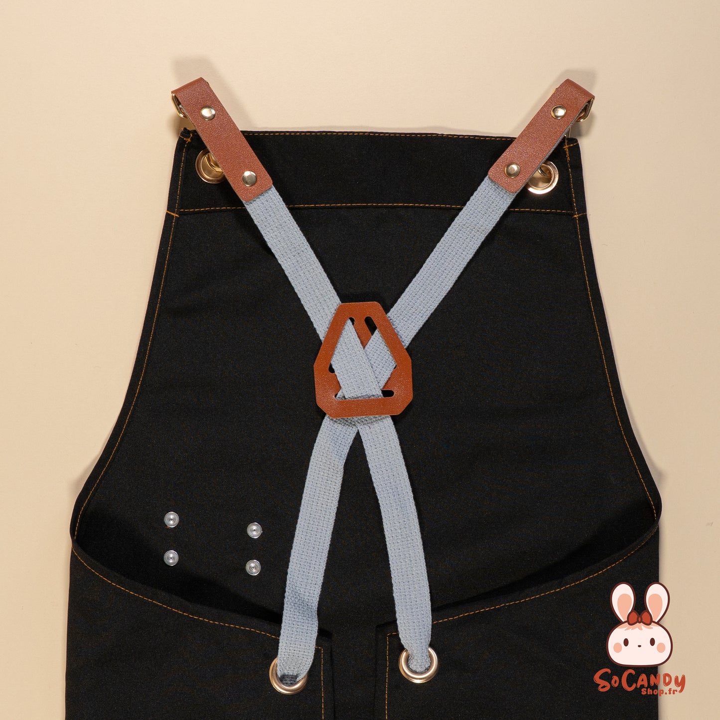 Tablier Noir Soso + Pochette
