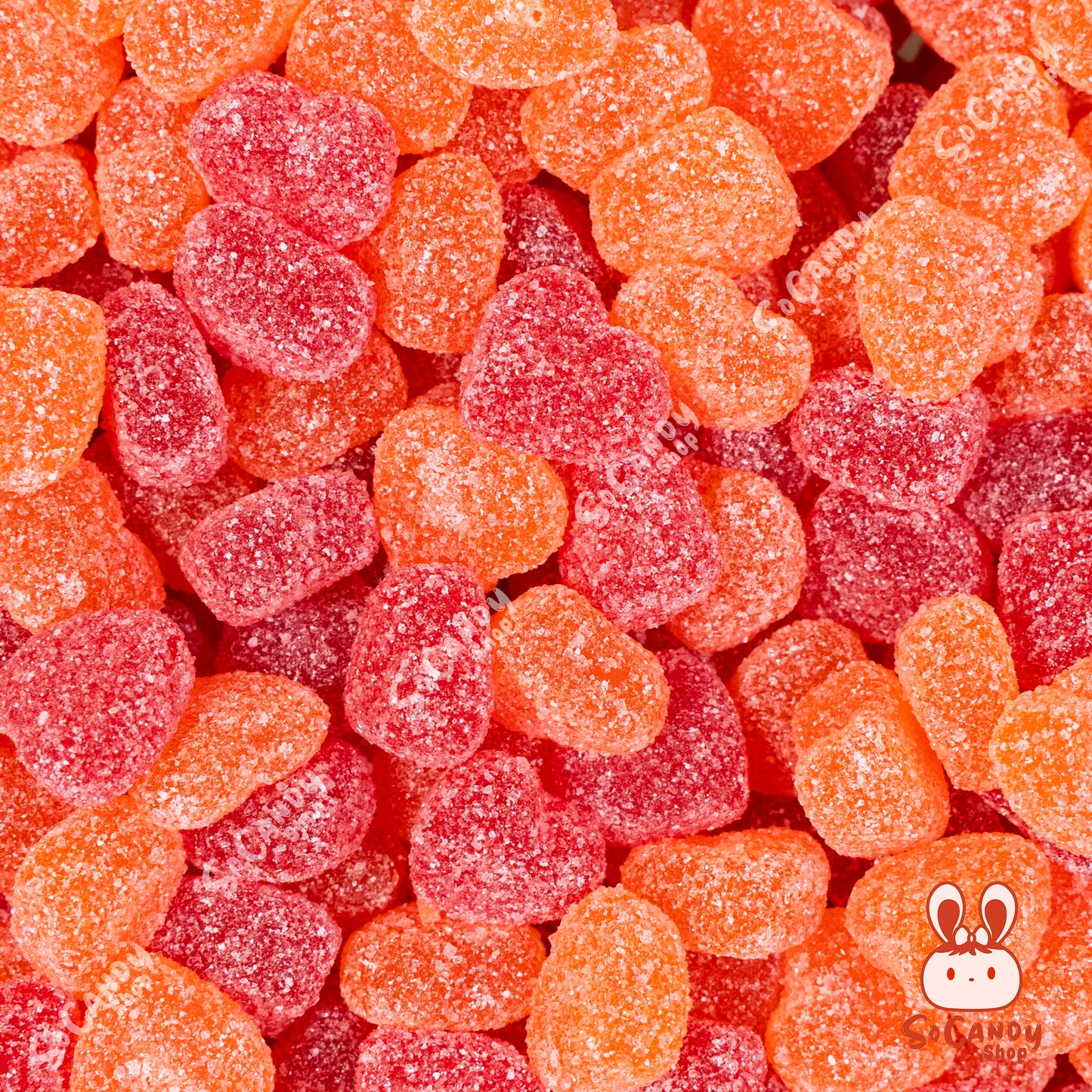 Mini Coeurs Pêches et Fraises Acides (100g)