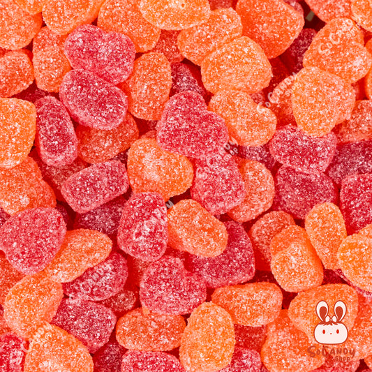 Mini Coeurs Pêches et Fraises Acides (100g)