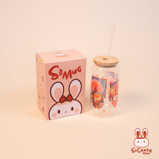 Mug Sakura en Verre Double Paroi + Paille