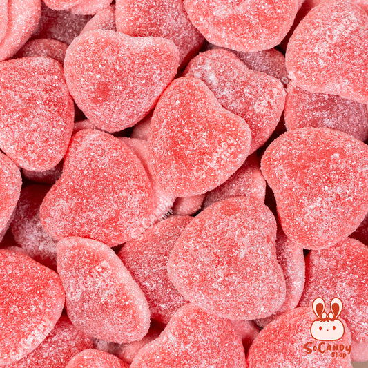 Coeurs Fraises fourrés Acidulés Sucrés (100g)