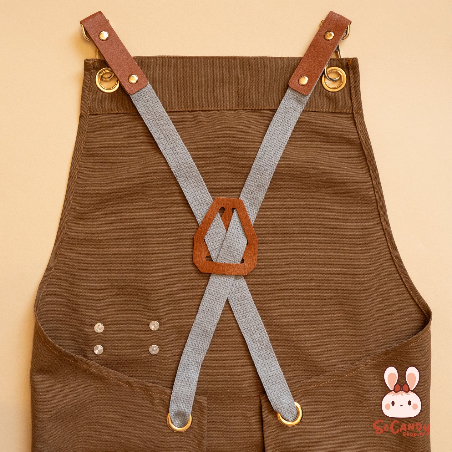 Tablier Chocolat + Pochette