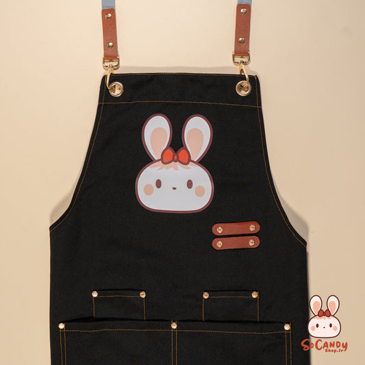 Tablier Noir Soso + Pochette
