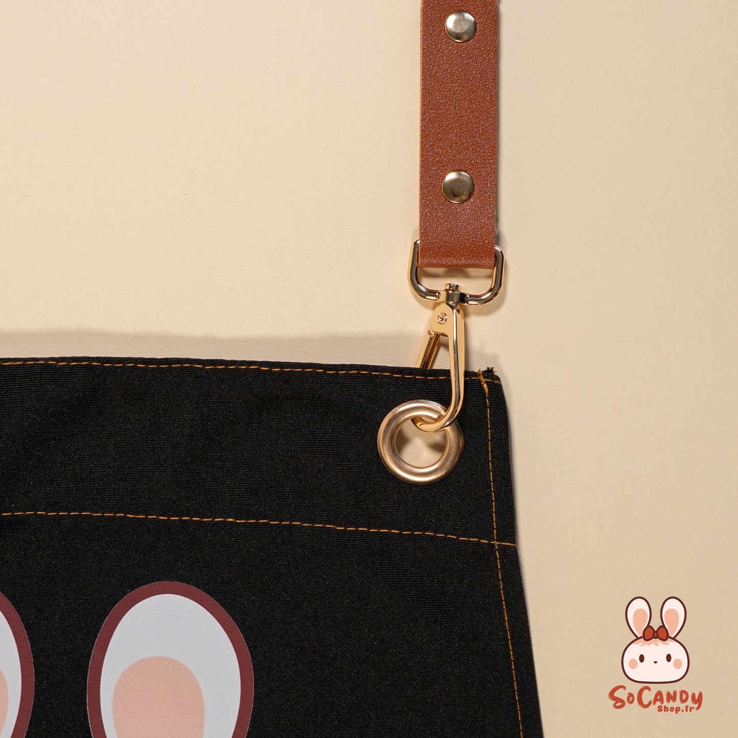 Tablier Noir Soso + Pochette